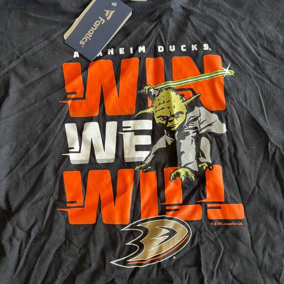 NWT Mens XL Anaheim Ducks Star Wars Long Sleeve Shirt - Picture 2 of 7